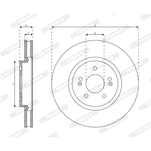 Brzdový kotúč DDF3102C-1 /FERODO/ - obr. 1