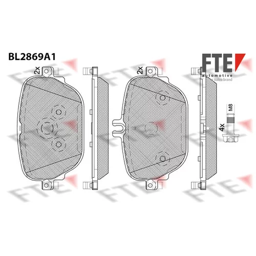 Sada brzdových platničiek kotúčovej brzdy FTE 9011109