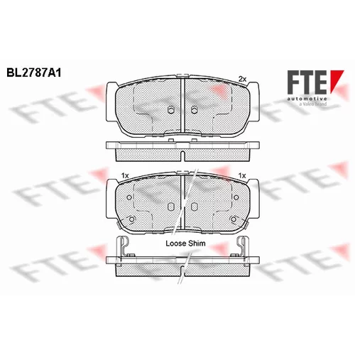 Sada brzdových platničiek kotúčovej brzdy FTE BL2787A1