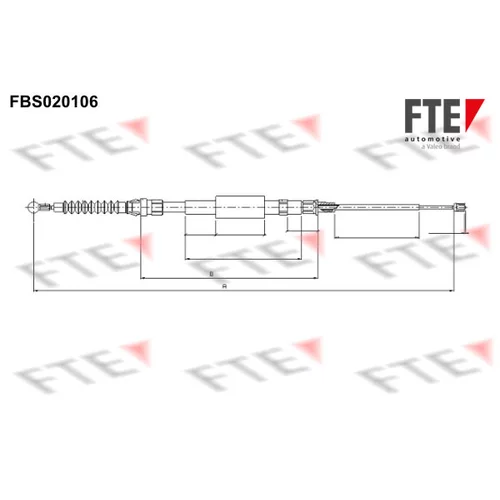 Ťažné lanko parkovacej brzdy FTE FBS020106