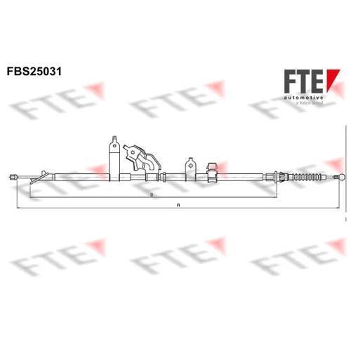 Ťažné lanko parkovacej brzdy FTE FBS25031