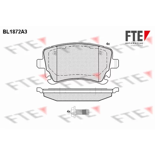 Sada brzdových platničiek kotúčovej brzdy FTE BL1872A3