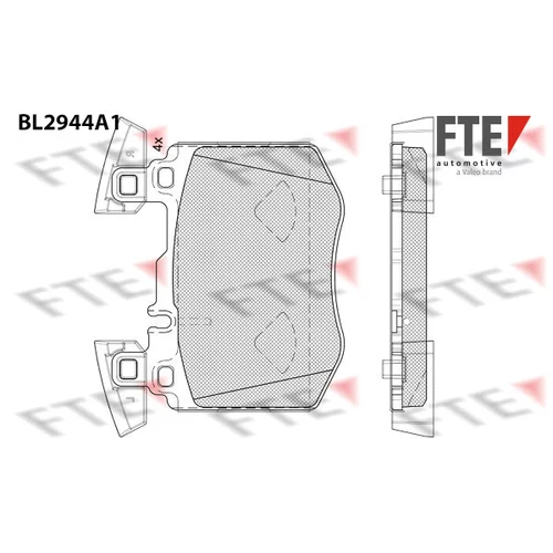 Sada brzdových platničiek kotúčovej brzdy FTE BL2944A1