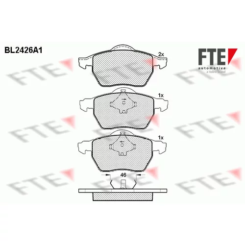 Sada brzdových platničiek kotúčovej brzdy FTE 9010727