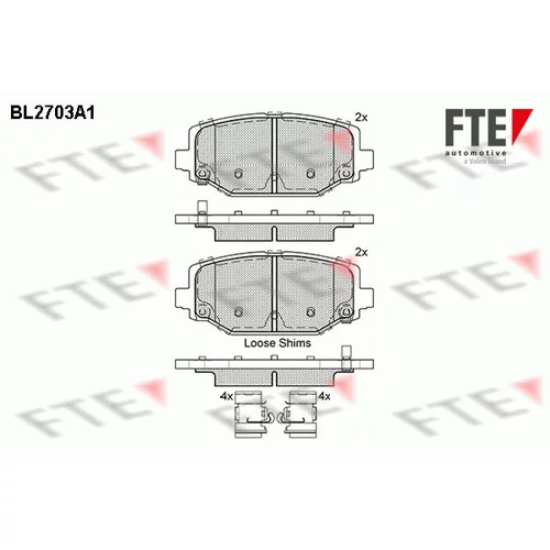 Sada brzdových platničiek kotúčovej brzdy FTE 9010929