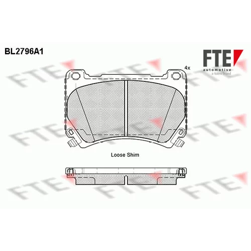 Sada brzdových platničiek kotúčovej brzdy FTE BL2796A1