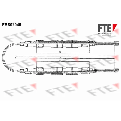 Ťažné lanko parkovacej brzdy FTE FBS02040