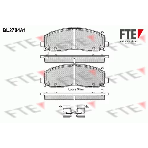 Sada brzdových platničiek kotúčovej brzdy FTE 9010930