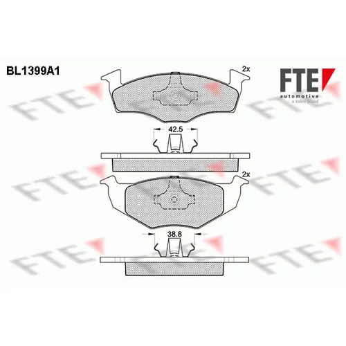 Sada brzdových platničiek kotúčovej brzdy FTE BL1399A1