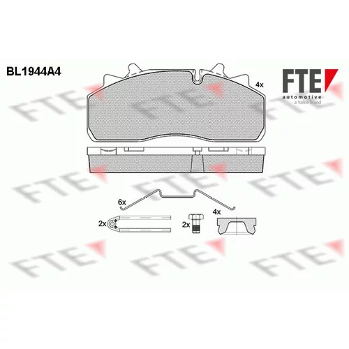 Sada brzdových platničiek kotúčovej brzdy FTE BL1944A4