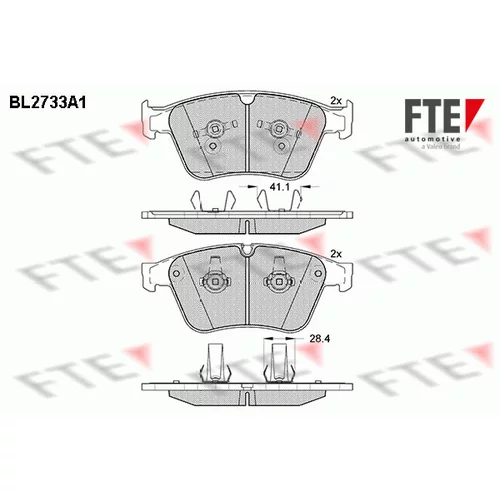 Sada brzdových platničiek kotúčovej brzdy FTE BL2733A1