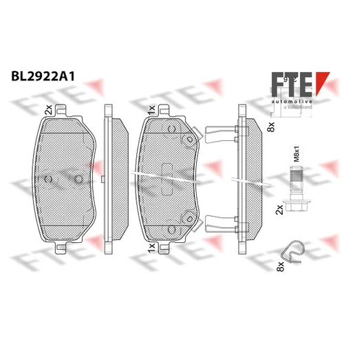 Sada brzdových platničiek kotúčovej brzdy FTE BL2922A1