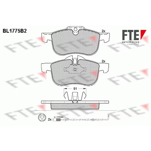 Sada brzdových platničiek kotúčovej brzdy FTE 9010346