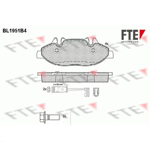 Sada brzdových platničiek kotúčovej brzdy FTE 9010537