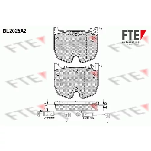 Sada brzdových platničiek kotúčovej brzdy FTE 9010613