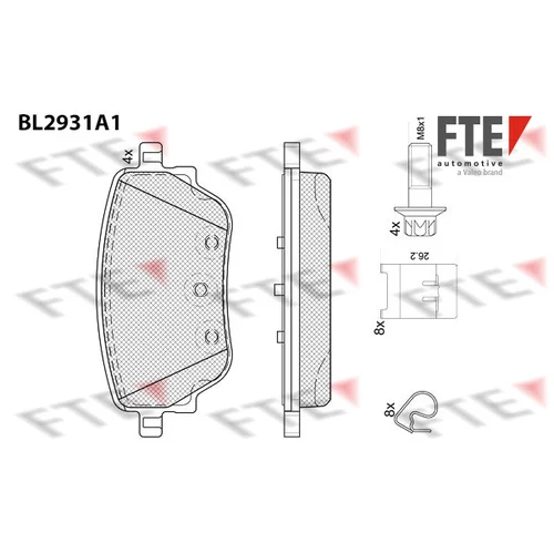 Sada brzdových platničiek kotúčovej brzdy FTE 9011175