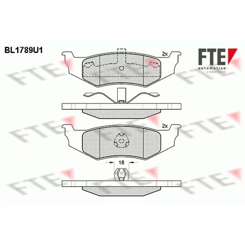 Sada brzdových platničiek kotúčovej brzdy FTE BL1789U1