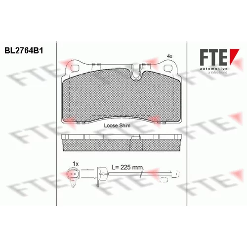 Sada brzdových platničiek kotúčovej brzdy FTE BL2764B1