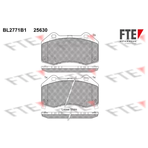 Sada brzdových platničiek kotúčovej brzdy FTE BL2771B1