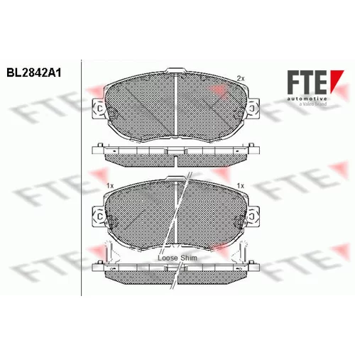 Sada brzdových platničiek kotúčovej brzdy FTE BL2842A1