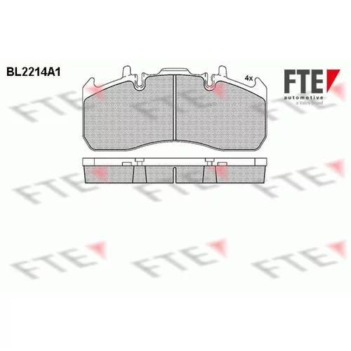 Sada brzdových platničiek kotúčovej brzdy FTE BL2214A1