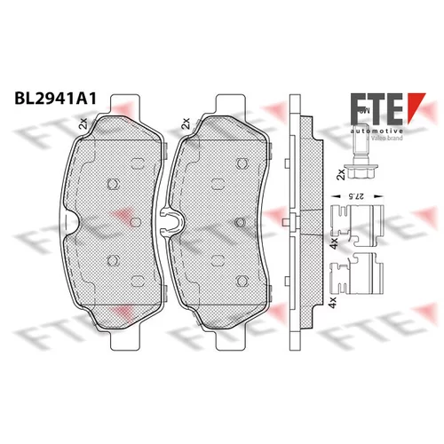 Sada brzdových platničiek kotúčovej brzdy FTE BL2941A1