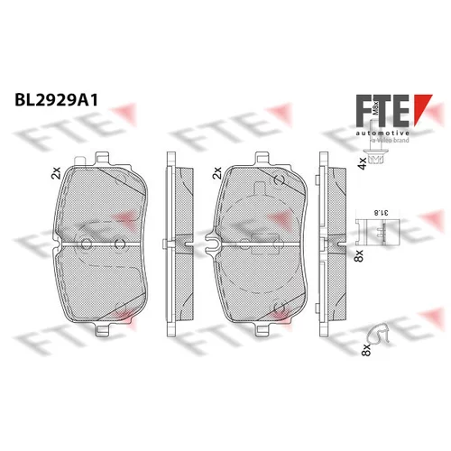 Sada brzdových platničiek kotúčovej brzdy FTE 9011173