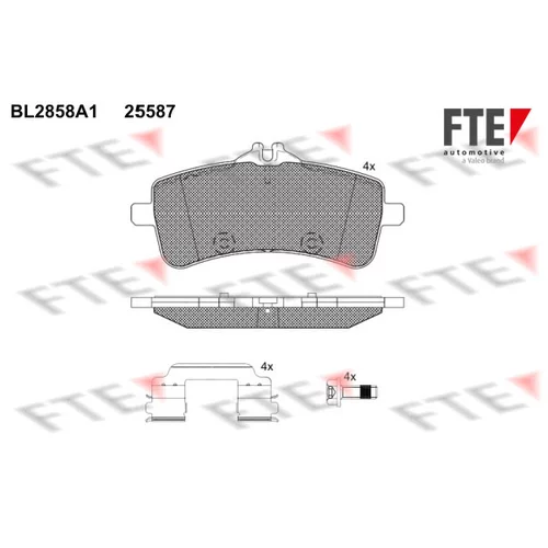 Sada brzdových platničiek kotúčovej brzdy FTE BL2858A1