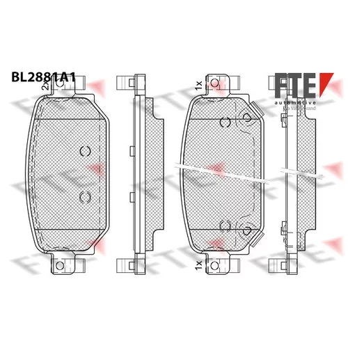 Sada brzdových platničiek kotúčovej brzdy FTE BL2881A1