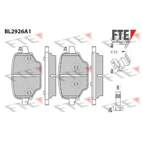 Sada brzdových platničiek kotúčovej brzdy FTE BL2926A1