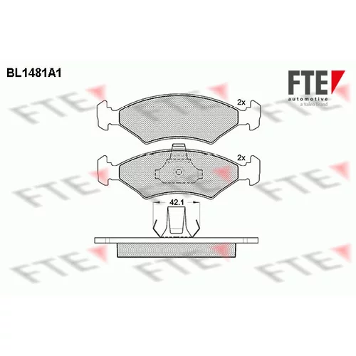 Sada brzdových platničiek kotúčovej brzdy FTE 9010210