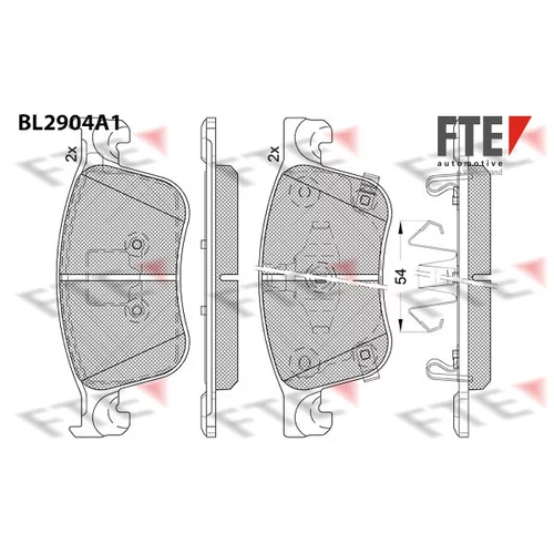 Sada brzdových platničiek kotúčovej brzdy FTE BL2904A1