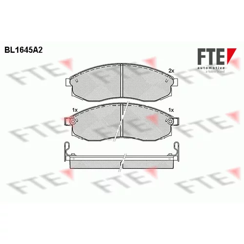 Sada brzdových platničiek kotúčovej brzdy FTE BL1645A2