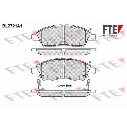 Sada brzdových platničiek kotúčovej brzdy FTE BL2721A1