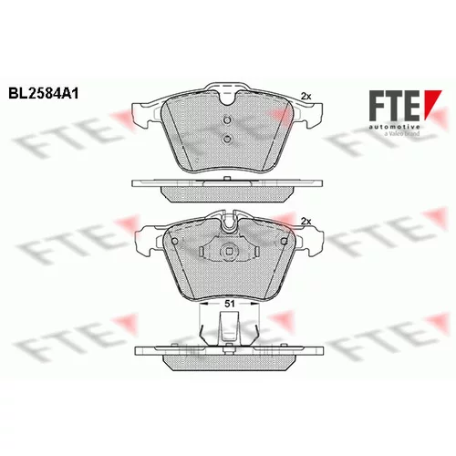 Sada brzdových platničiek kotúčovej brzdy FTE 9010835