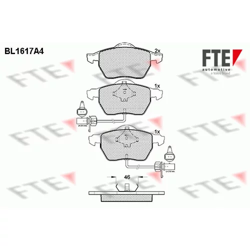 Sada brzdových platničiek kotúčovej brzdy FTE BL1617A4