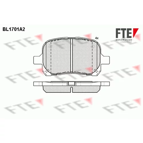 Sada brzdových platničiek kotúčovej brzdy FTE BL1701A2