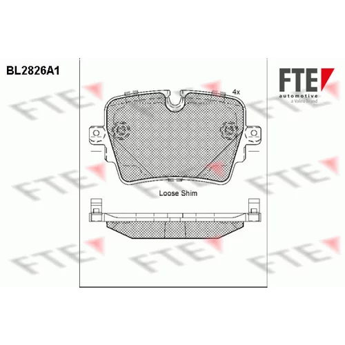 Sada brzdových platničiek kotúčovej brzdy FTE BL2826A1