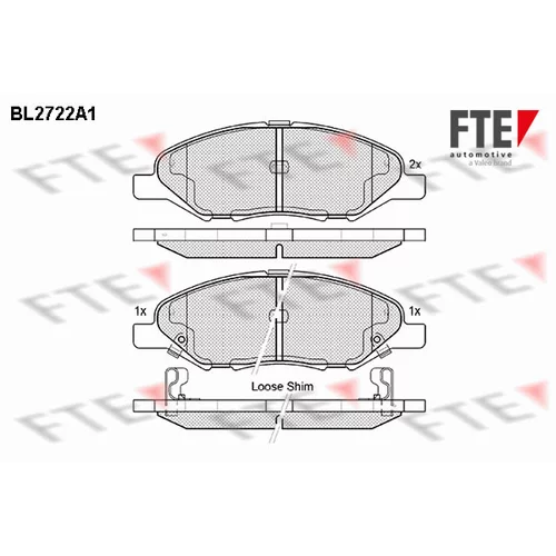 Sada brzdových platničiek kotúčovej brzdy FTE 9010947