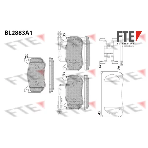 Sada brzdových platničiek kotúčovej brzdy FTE 9011123