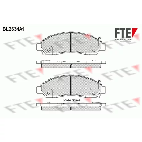 Sada brzdových platničiek kotúčovej brzdy FTE BL2634A1