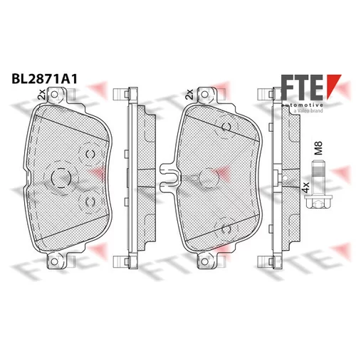 Sada brzdových platničiek kotúčovej brzdy FTE BL2871A1