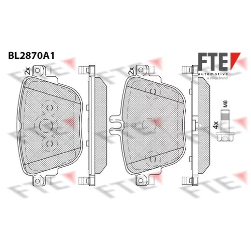 Sada brzdových platničiek kotúčovej brzdy FTE 9011110