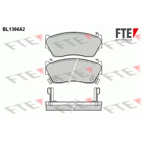 Sada brzdových platničiek kotúčovej brzdy FTE BL1366A2