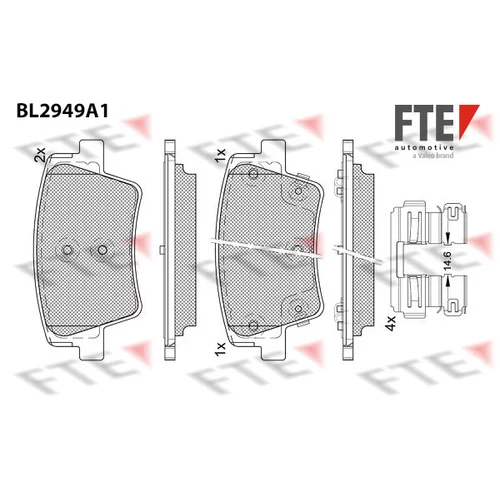 Sada brzdových platničiek kotúčovej brzdy FTE BL2949A1