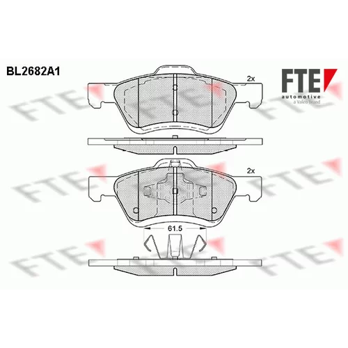 Sada brzdových platničiek kotúčovej brzdy FTE 9011045