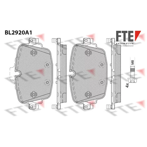 Sada brzdových platničiek kotúčovej brzdy FTE 9011163