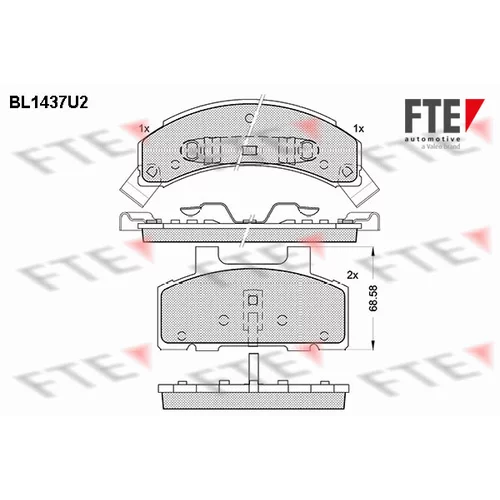 Sada brzdových platničiek kotúčovej brzdy FTE BL1437U2