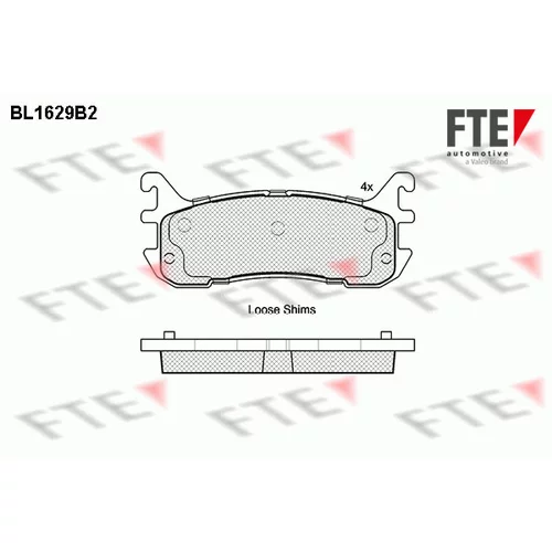 Sada brzdových platničiek kotúčovej brzdy FTE BL1629B2