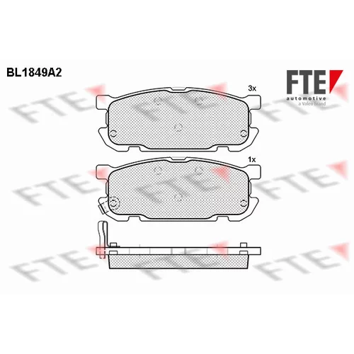 Sada brzdových platničiek kotúčovej brzdy FTE BL1849A2